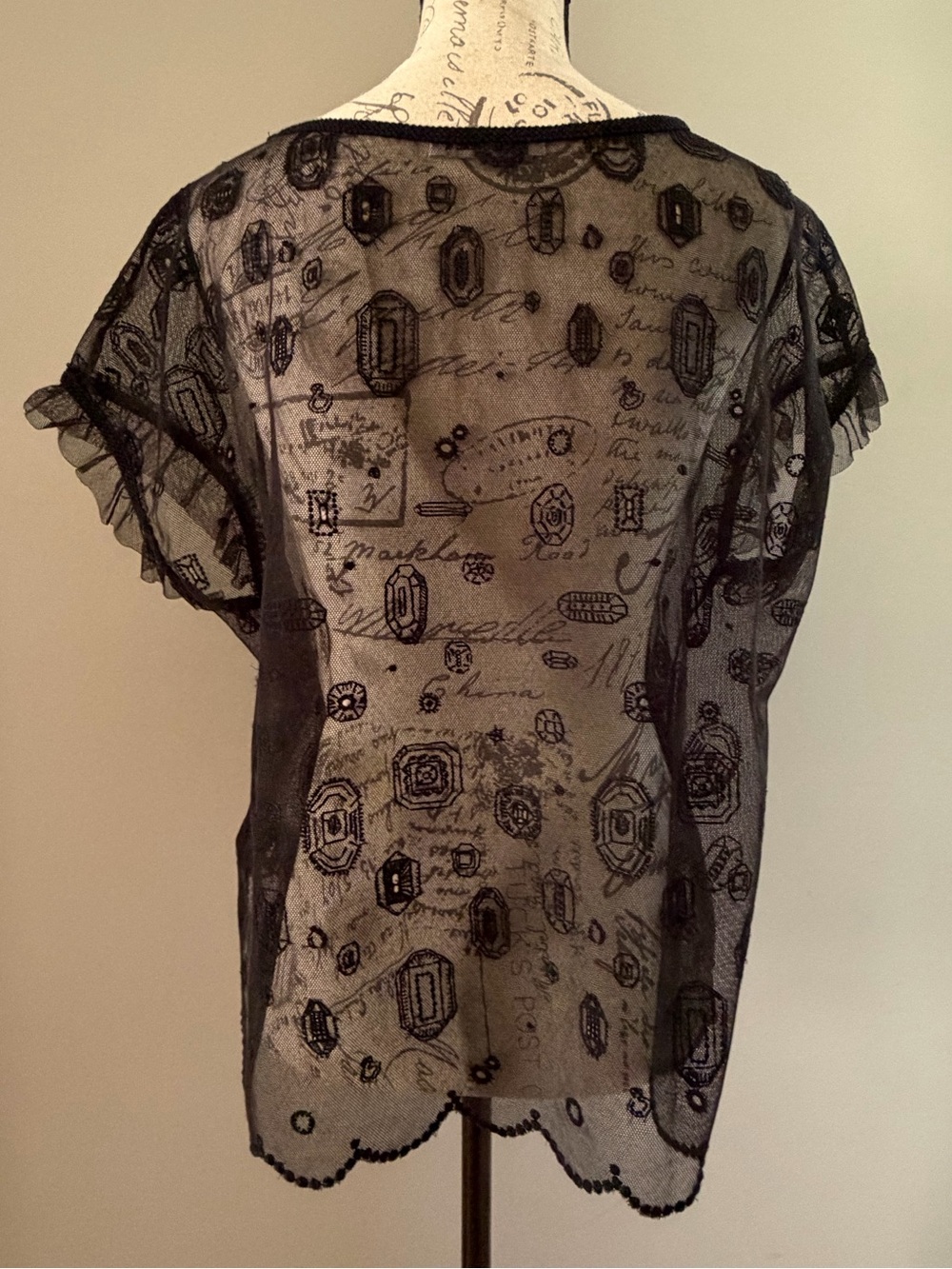 NWT Gorgeous minä perhonen Gemma Tulle Top with Red Gemstone. Women's Size: 36. - Picture 9 of 12